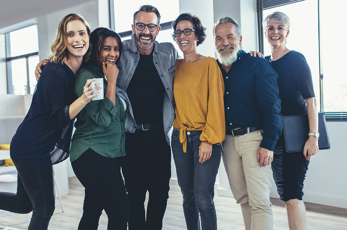 Group of people smiling image